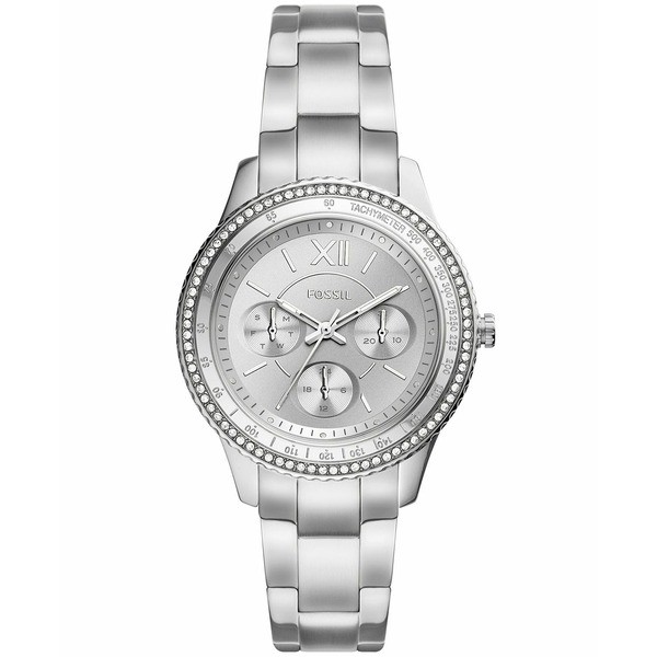 フォッシル レディース 腕時計 アクセサリー Women's Sport Multifunction Silver Tone Stainless Steel Bracelet Watch 37mm Silver Ton