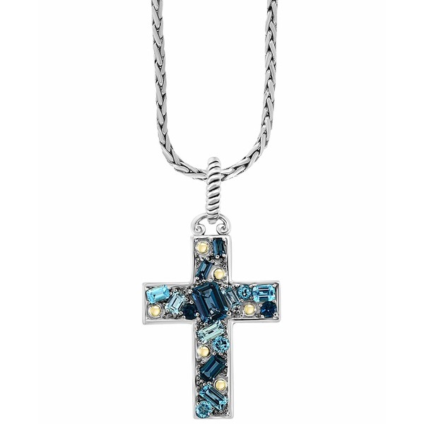 エフィー コレクション レディース ネックレス・チョーカー・ペンダントトップ アクセサリー EFFY® Blue Topaz Cross 16" Pendant Ne