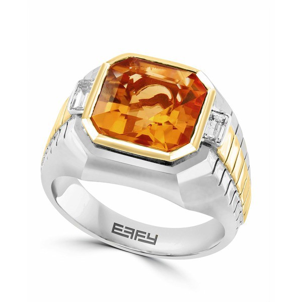 エフィー コレクション メンズ リング アクセサリー EFFY® Men's Citrine (5-1/10 ct. t.w.) & White Topaz (1/10 ct. t.w.) Ring in