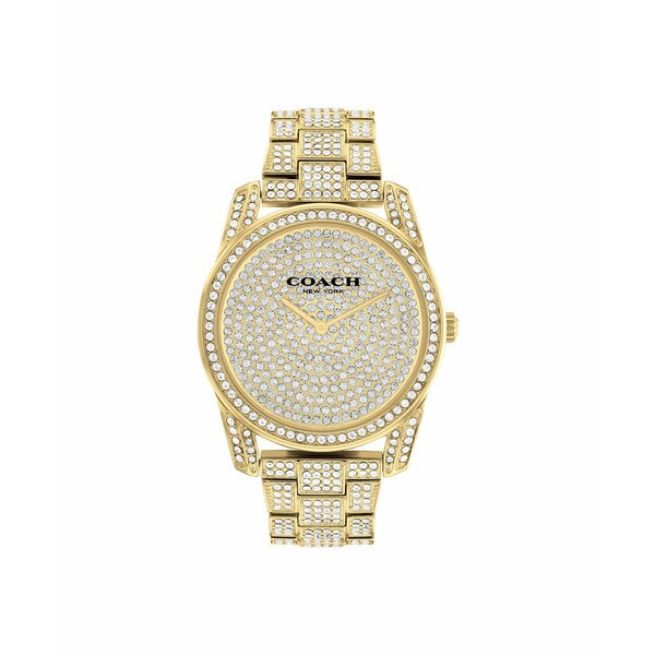 コーチ レディース 腕時計 アクセサリー Women's Preston Pave Gold-Tone Bracelet Watch 36mm Gold