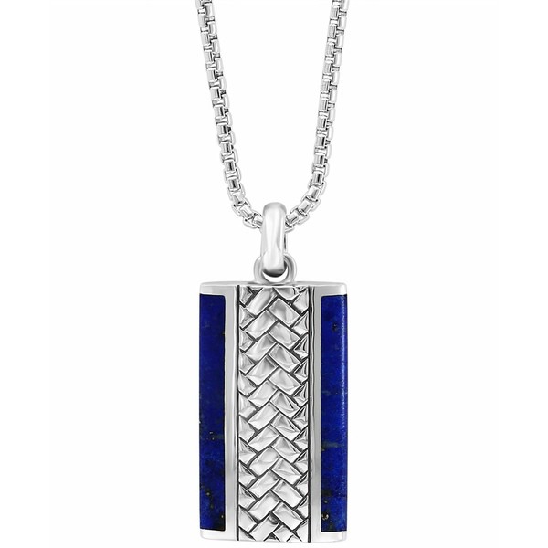 エフィー コレクション メンズ ネックレス・チョーカー アクセサリー EFFY® Men's Lapis Lazuli Woven-Look 22" Pendant Necklace in