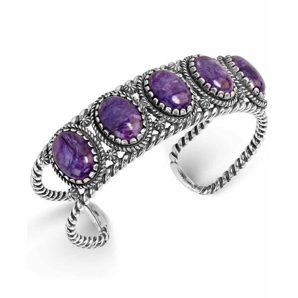 アメリカンウェスト レディース ブレスレット・バングル・アンクレット アクセサリー Purple Charoite Rope Cuff Bracelet in Sterling S