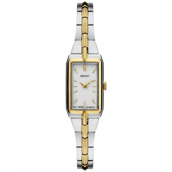 セイコー レディース 腕時計 アクセサリー Women's Essentials Two Tone Stainless Steel Bracelet Watch 15mm White