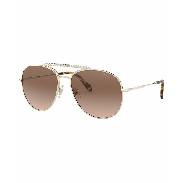 ミュウミュウ レディース サングラス＆アイウェア アクセサリー Women's Sunglasses PALE GOLD/GRADIENT BROWN MIRROR SILVER