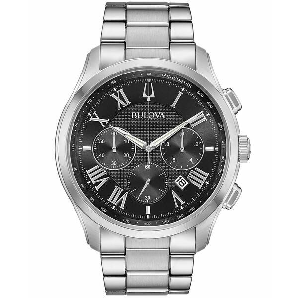 ブロバ メンズ 腕時計 アクセサリー Men's Chronograph Wilton Stainless Steel Bracelet Watch 46.5mm No Color