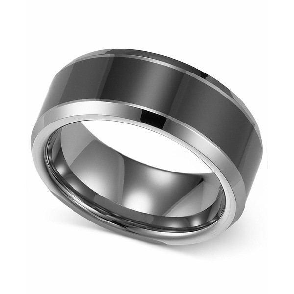 トライトン メンズ リング アクセサリー Men's Tungsten Carbide and Ceramic Ring, 8mm Wedding Band Tungsten