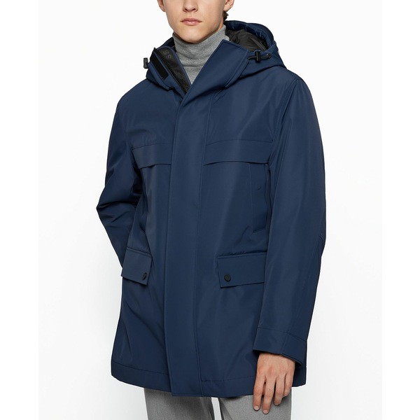 ヒューゴボス メンズ ジャケット＆ブルゾン アウター BOSS Men's Parka jacket Dark Blue