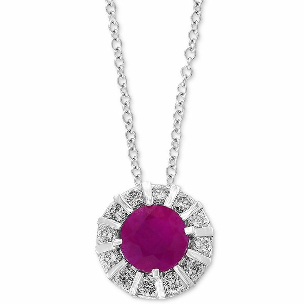 エフィー コレクション レディース ネックレス・チョーカー・ペンダントトップ アクセサリー EFFY® Ruby (3/4 ct. t.w) & Diamond (1