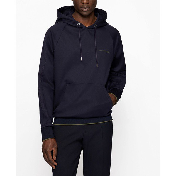 ヒューゴボス メンズ シャツ トップス BOSS Men's Hooded Sweatshirt Dark Blue