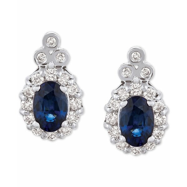 ルヴァン レディース ピアス＆イヤリング アクセサリー Blueberry Sapphire (1 ct. t.w.) & Vanilla Diamond (3/8 ct. t.w.) Stud Earrin