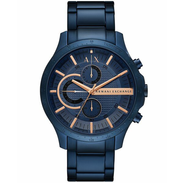 アルマーニ メンズ 腕時計 アクセサリー Men's Hampton Chronograph in Blue Plated Stainless Steel Bracelet Watch 46mm Blue