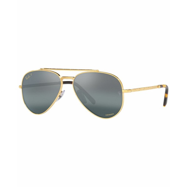 レイバン レディース サングラス＆アイウェア アクセサリー Unisex Polarized Sunglasses, New Aviator 58 Legend Gold-Tone