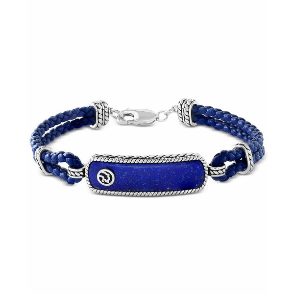 エフィー コレクション メンズ ブレスレット・バングル・アンクレット アクセサリー EFFY® Men's Lapis Lazuli Leather Cord Bracele