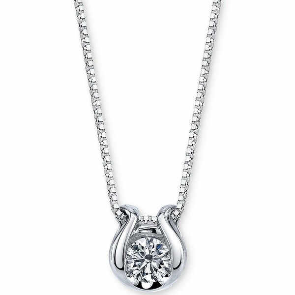 セイレーン レディース ネックレス・チョーカー・ペンダントトップ アクセサリー Bezel-Set Diamond (1/12 ct. t.w.) Pendant Necklace i