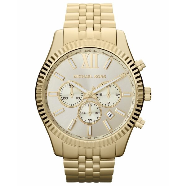 マイケルコース メンズ 腕時計 アクセサリー Men's Chronograph Lexington Gold-Tone Stainless Steel Bracelet Watch 45mm MK8281 Gold/