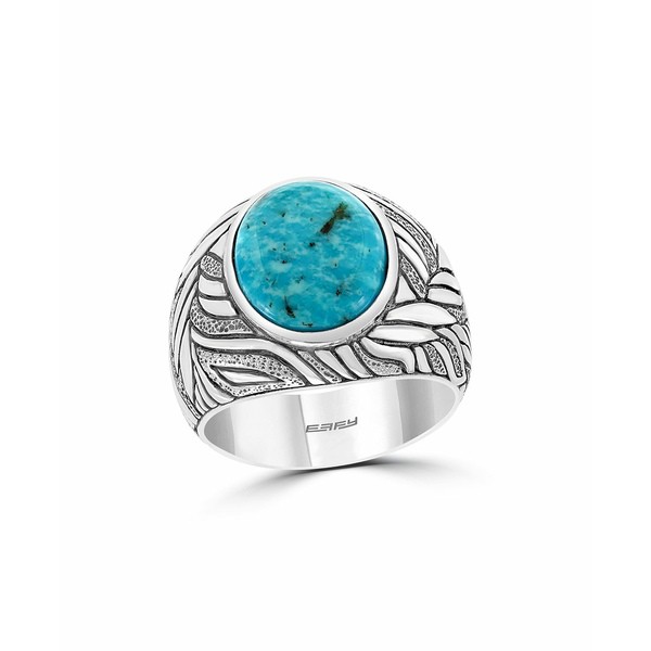 エフィー コレクション メンズ リング アクセサリー EFFY® Men's Turquoise (14x12 mm) Ring in Sterling Silver Silver