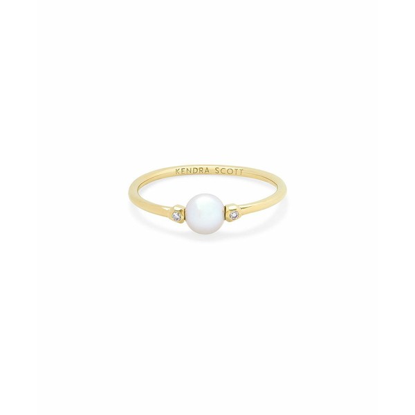 ケンドラスコット レディース リング アクセサリー Cathleen Band Diamond Accent Ring in 14k Yellow gold 14K Gold White Pearl