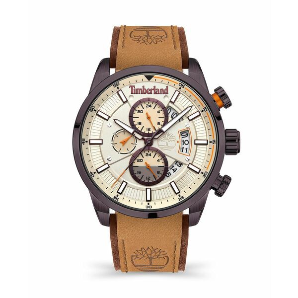 ティンバーランド メンズ 腕時計 アクセサリー Men's Callahan Multi-Function 3 Eyes Date Wheat Leather Strap Watch 46mm Wheat