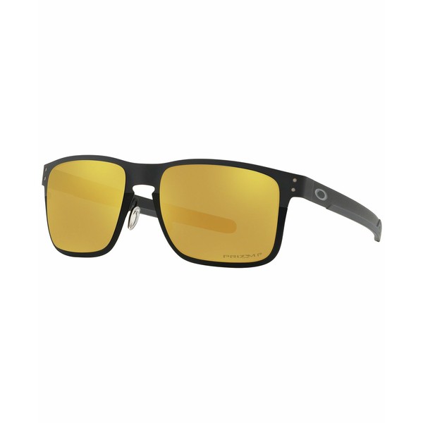 オークリー メンズ サングラス・アイウェア アクセサリー Polarized Sunglasses, OO4123 55 Holbrook Met POLISHED BLACK / PRIZM 24K PO