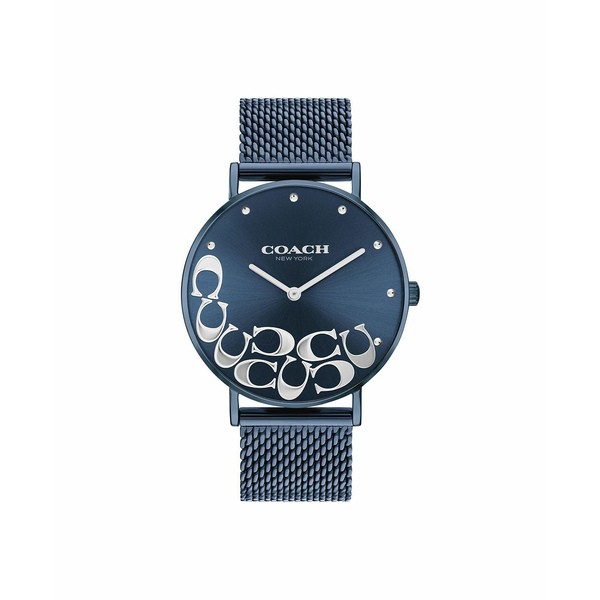 コーチ レディース 腕時計 アクセサリー Women's Perry Blue Stainless Steel Mesh Bracelet Watch, 36mm Blue