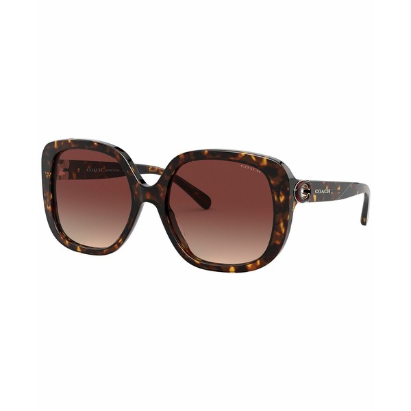 コーチ レディース サングラス＆アイウェア アクセサリー Women's Low Bridge Fit Sunglasses, HC8292F L1138 56 Tortoise