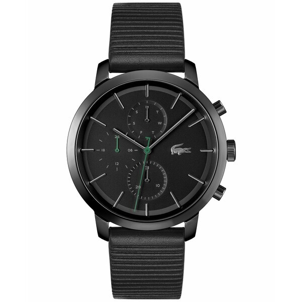 ラコステ メンズ 腕時計 アクセサリー Men's Replay Black Leather Strap Watch 44mm Black