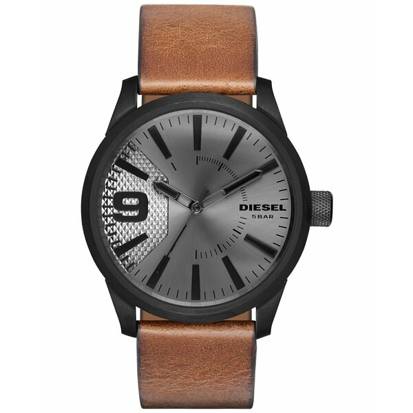 ディーゼル メンズ 腕時計 アクセサリー Men's Rasp Light Brown Leather Strap Watch 46x53mm DZ1764 Brown