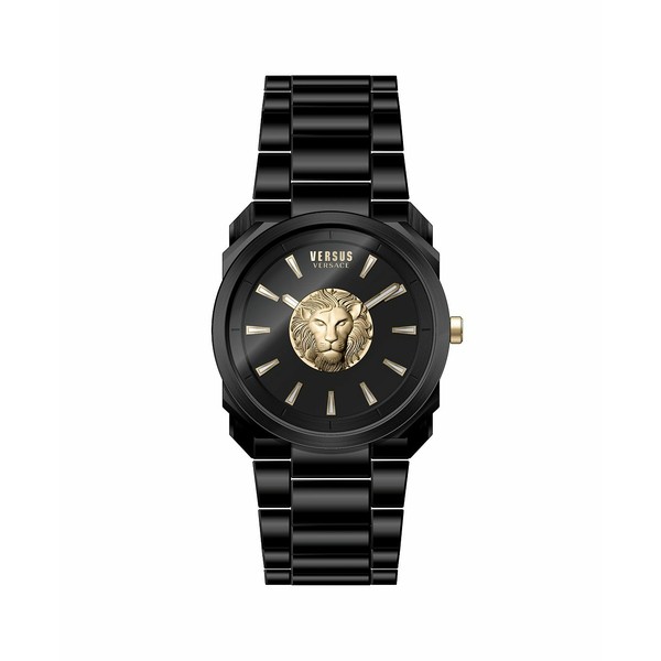 ヴェルサス ヴェルサーチ メンズ 腕時計 アクセサリー Versus by Versace Men's 902 Black Stainless Steel Bracelet Watch 40mm Black