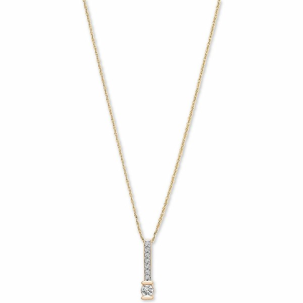 ラップド レディース ネックレス・チョーカー・ペンダントトップ アクセサリー Certified Diamond Linear 18" Pendant Necklace (1/6 ct