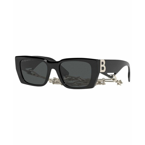 バーバリー レディース サングラス＆アイウェア アクセサリー Women's Poppy Sunglasses, BE4336 53 BLACK/DARK GRIGIO