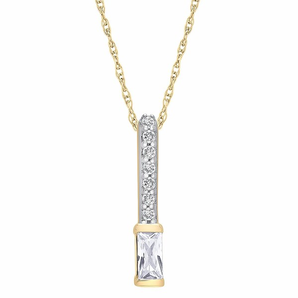 ラップド レディース ネックレス・チョーカー・ペンダントトップ アクセサリー Certified Diamond Baguette Vertical Bar Pendant Neckl