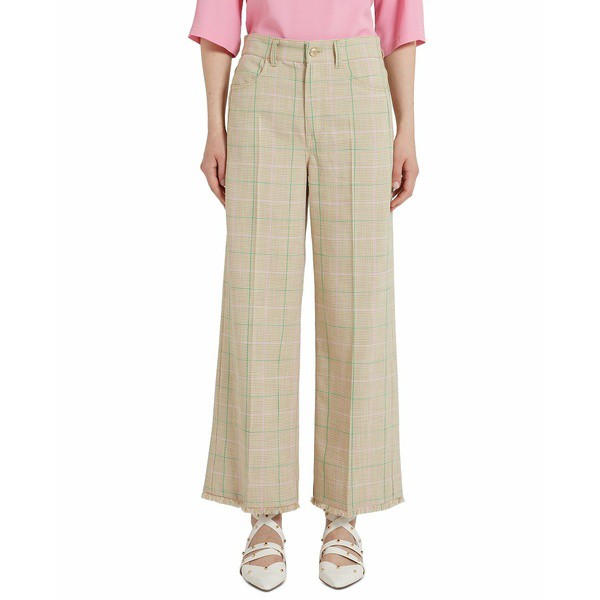 マレーラ レディース カジュアルパンツ ボトムス Pirenei Plaid Fringed Pants Natural