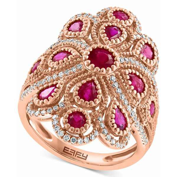 エフィー コレクション レディース リング アクセサリー EFFY® Ruby (2-5/8 ct. t.w.) & Diamond (3/8 ct. t.w.) Fancy Statement Ri