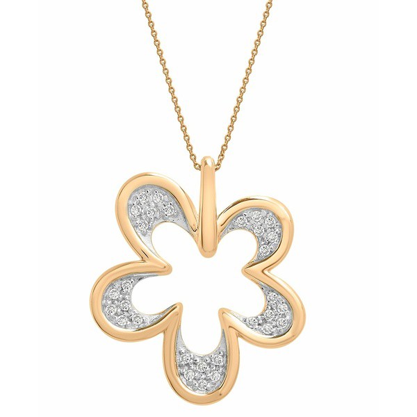 ラップド レディース ネックレス・チョーカー・ペンダントトップ アクセサリー Diamond Flower 20" Pendant Necklace (1/6 ct. t.w.) in