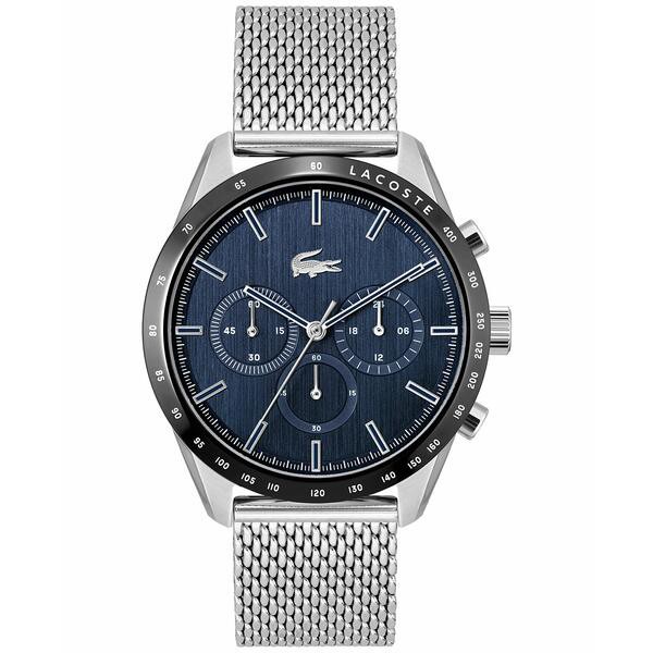 ラコステ メンズ 腕時計 アクセサリー Men's Chronograph Boston Stainless Steel Mesh Bracelet Watch 42mm Silver