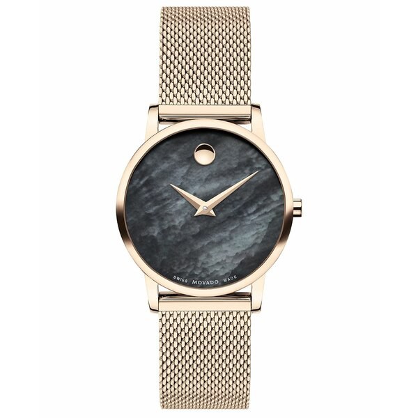 モバド レディース 腕時計 アクセサリー Women's Swiss Museum Classic Rose Gold PVD Stainless Steel Mesh Bracelet Watch 28mm Rose G