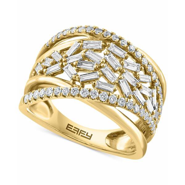 エフィー コレクション レディース リング アクセサリー EFFY® Diamond Baguette Cluster Ring (7/8 ct. t.w.) in 14k Gold Yellow G