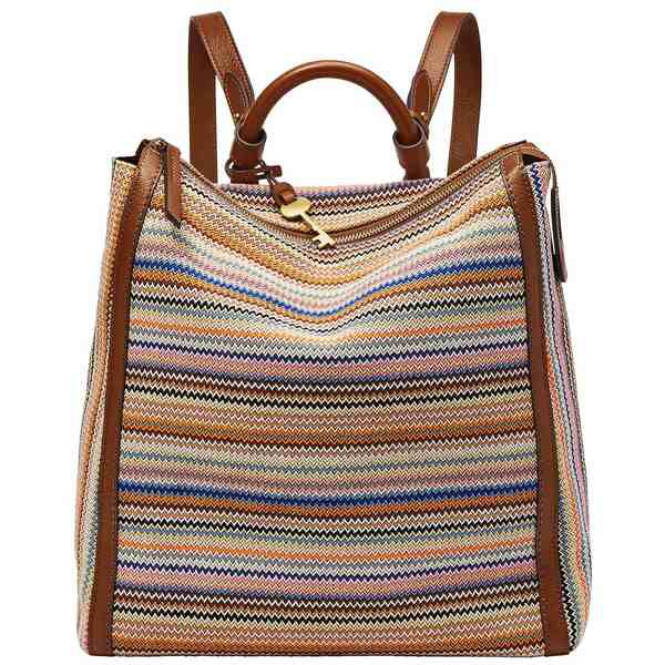 フォッシル レディース バックパック・リュックサック バッグ Women's Parker Backpack Handbag Colorful Stripes