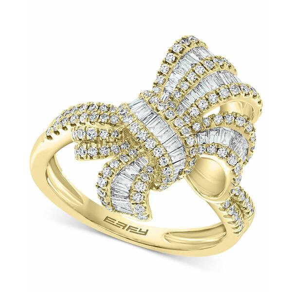 エフィー コレクション レディース リング アクセサリー EFFY® Diamond Baguette Ribbon Statement Ring (3/4 ct. t.w.) in 14k Gold