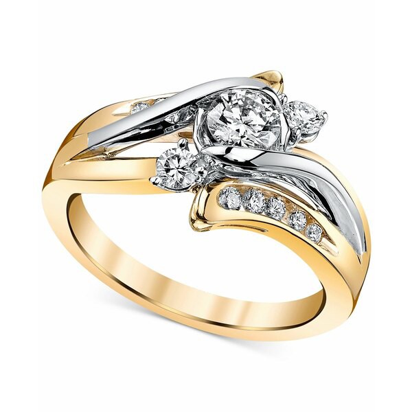 セイレーン レディース リング アクセサリー Diamond Engagement Ring (5/8 ct. t.w.) in 14k Gold and White Gold Yellow Gold