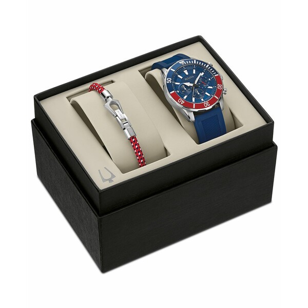 ブロバ メンズ 腕時計 アクセサリー Men's Chronograph Blue Strap Watch 44mm Gift Set, Created for Macy's Blue