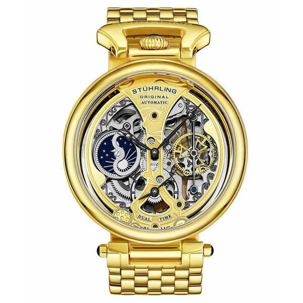 スターリング メンズ 腕時計 アクセサリー Men's Automatic Gold-Tone Link Bracelet Watch 46mm Yellow