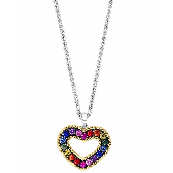 エフィー コレクション レディース ネックレス・チョーカー・ペンダントトップ アクセサリー EFFY® Multi-Sapphire Heart 16" Pendan