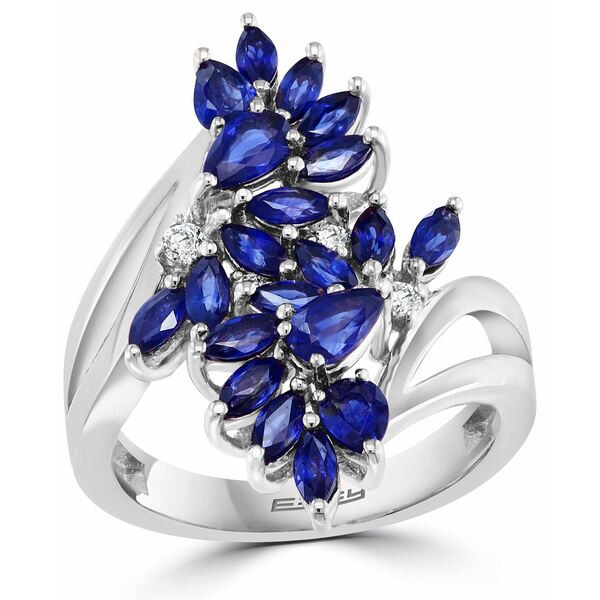 エフィー コレクション レディース リング アクセサリー EFFY® Sapphire (2-5/8 ct. t.w.) & Diamond (1/10 ct. t.w.) Flower Ring i