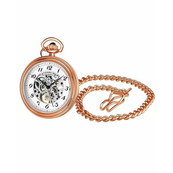 スターリング メンズ 腕時計 アクセサリー Men's Rose Gold Stainless Steel Chain Pocket Watch 48mm Silver