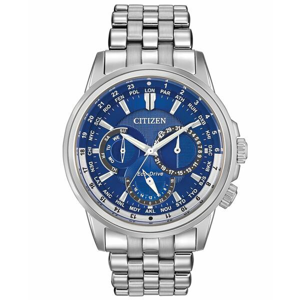 シチズン メンズ 腕時計 アクセサリー Men's Eco-Drive Calendrier Stainless Steel Bracelet Watch 44mm BU2021-51L No Color