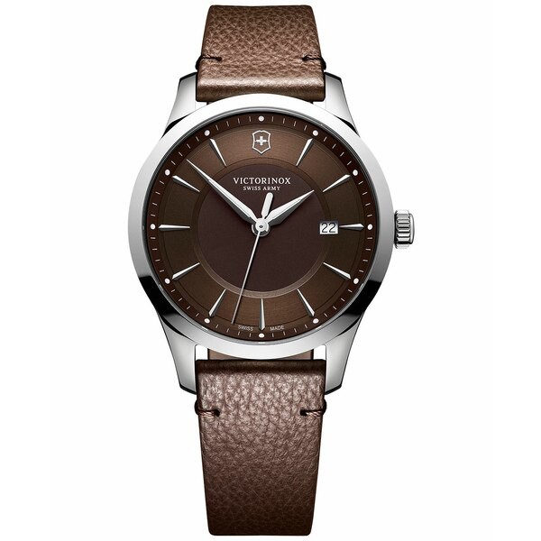 ビクトリノックス メンズ 腕時計 アクセサリー Men's Swiss Alliance Brown Leather Strap Watch 40mm Brown