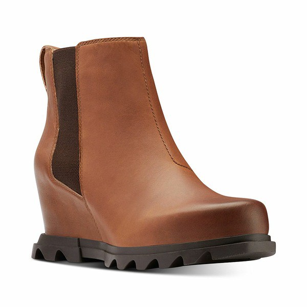 ソレル レディース ブーツ＆レインブーツ シューズ Women's Joan of Artic Wedge III Lug Sole Chelsea Booties Hazelnut, Blackened Bro