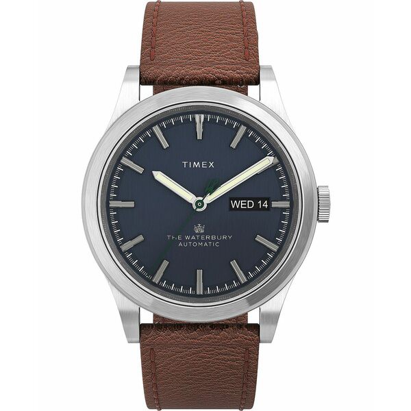 タイメックス メンズ 腕時計 アクセサリー Men's Waterbury Traditional Automatic Tan Leather Strap Watch 39mm Tan