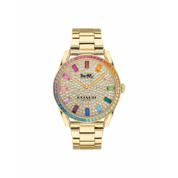 コーチ レディース 腕時計 アクセサリー Women's Preston Rainbow Gold-Tone Bracelet Watch 36mm Gold-Tone